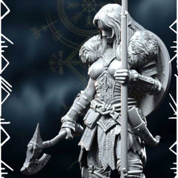 Norse Valkyrie | TTRPG DnD Miniature | 32mm - 75mm Resin Figure | Viking Female Warrior Göll