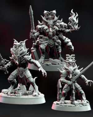 3x Dark Fantasy Daemon Heroes | TTRPG DnD Miniatures | 32mm Resin Figures War Lesser| 3DPrint