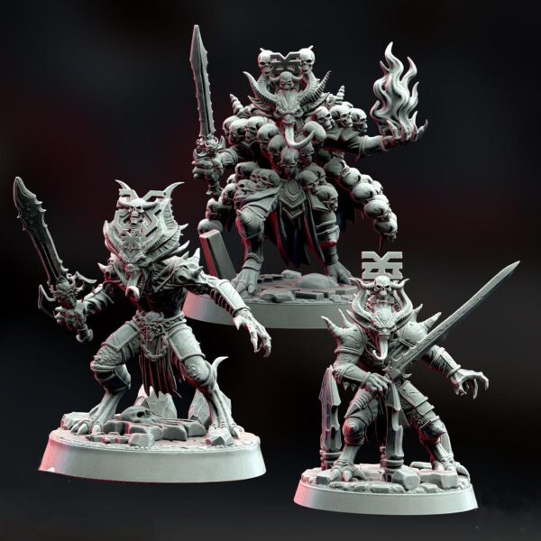 il_fullxfull.7427475130_c3t3.jpg 3x Dark Fantasy Daemon Heroes | TTRPG DnD Miniatures | 32mm Resin Figures War Lesser| 3DPrint