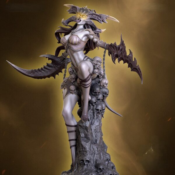 il_fullxfull.7714222434_rpxh.jpg Crimson Female Daemoness 3D Printed Resin Figure - Dark Fantasy Collectible