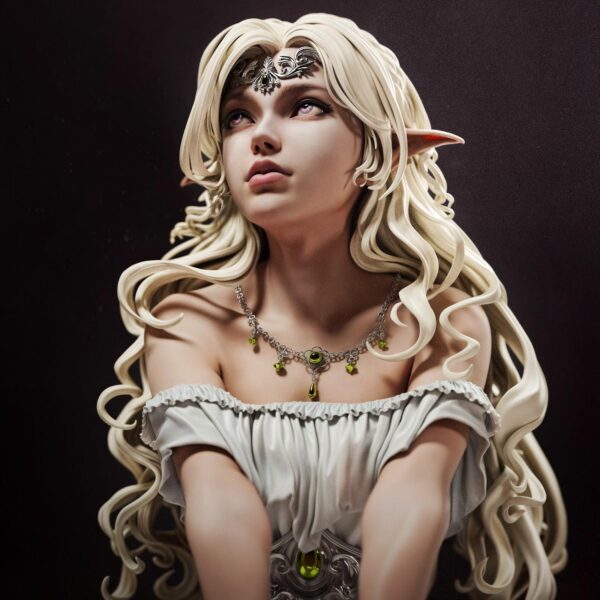 il_fullxfull.7737222271_13jv.jpg Fantasy Elf Princess Resin Figure - Unpainted 3D Printed Garage Kit - Fantasy Collectible