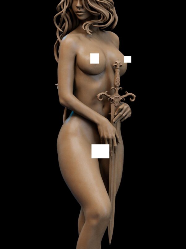 il_fullxfull.7739609839_s639.jpg Lady of the Lake Artistic Collector Figure | Unpainted Resin Mature Model Kit | Collectible Female Guardian