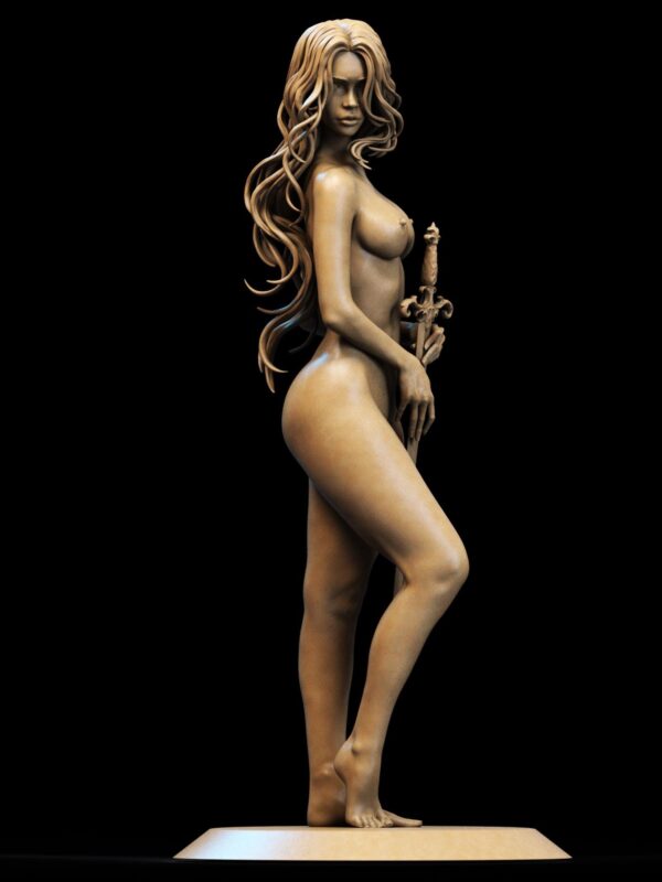 il_fullxfull.7739610367_7x94.jpg Lady of the Lake Artistic Collector Figure | Unpainted Resin Mature Model Kit | Collectible Female Guardian