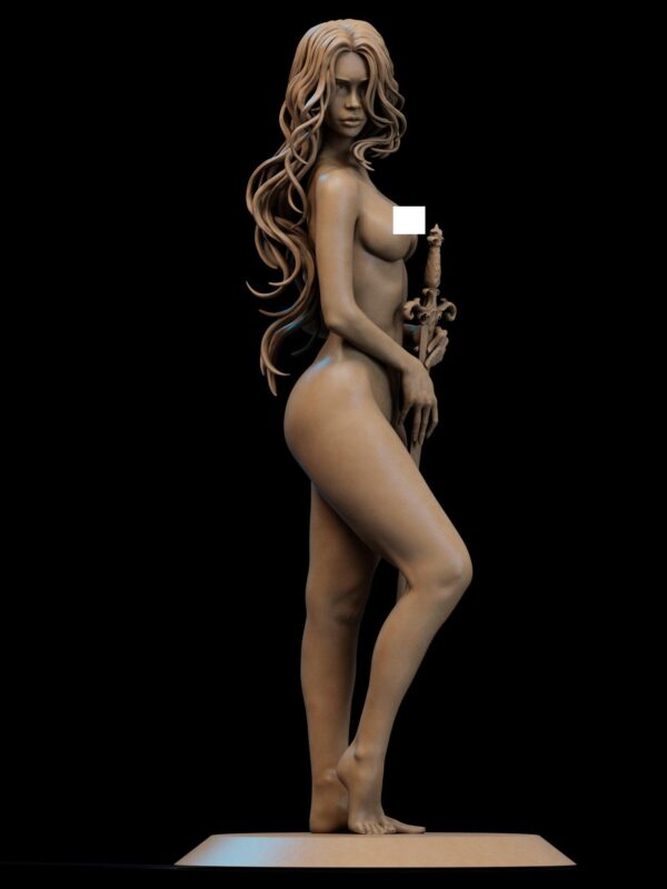 il_fullxfull.7739610379_2lr0.jpg Lady of the Lake Artistic Collector Figure | Unpainted Resin Mature Model Kit | Collectible Female Guardian