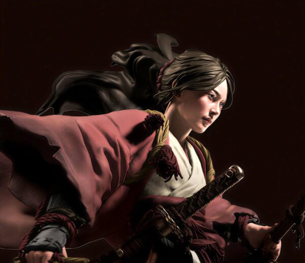 il_fullxfull.7762605263_2e86.jpg Shizuka Shadow Resin Figure |Fantasy Female Samurai Ronin Collectible | Garage Kit | Unpainted 3D Print