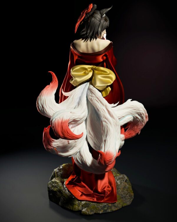 Amaterasu  Kitsune Goddess Resin Figure- Unpainted 3D Printed Garage Kit - Fantasy Collectible