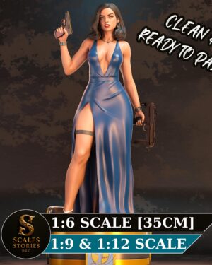 il_fullxfull.7854300490_12kw.jpg Bond Girl Resin Figure | Collectible PinUp | Model Kit | Unpainted 3D Printed | Fantasy Female Spy