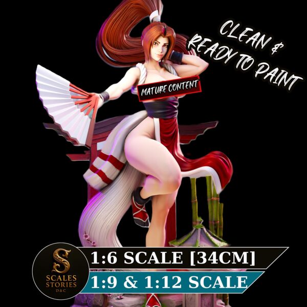 il_fullxfull.7923264458_hhv5.jpg Japanese Warrior Mai Artistic Collector Figure - Unpainted Resin Garage Kit - Mature Model - Fantasy Collectible