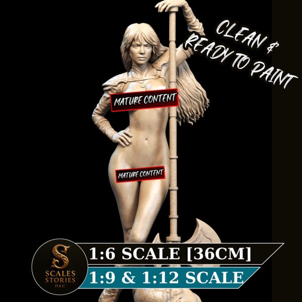 Red Sonja Artistic Collector Figure | Unpainted Resin Display Mature Model | Collectible Female Barbarian Warrior
