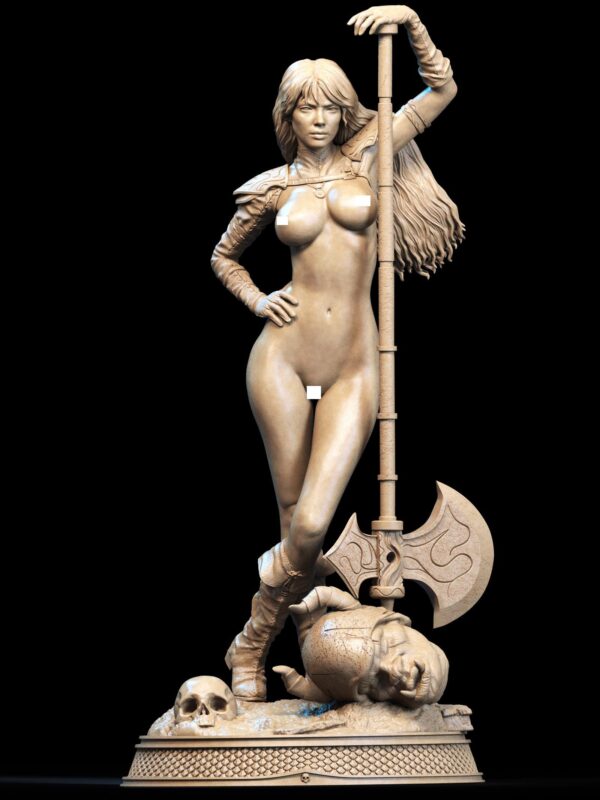 Red Sonja Artistic Collector Figure | Unpainted Resin Display Mature Model | Collectible Female Barbarian Warrior