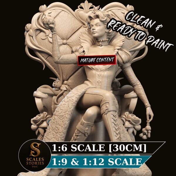 il_fullxfull.8019612144_560q.jpg Queen Of Hearts Artistic Collector Figure | Unpainted Resin Mature Garage Kit | Dark Royal Collectible