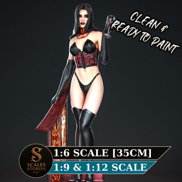 il_fullxfull.8034473244_83op.jpg Black Queen Resin Figure | Mutant Vampire Collectible | Model Kit | Unpainted 3D Printed