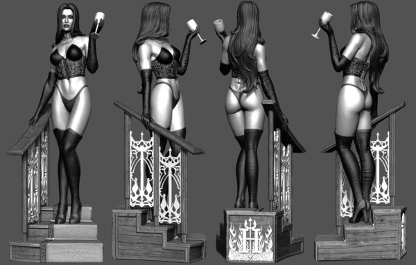 il_fullxfull.8034474114_6af9.jpg Black Queen Resin Figure | Mutant Vampire Collectible | Model Kit | Unpainted 3D Printed