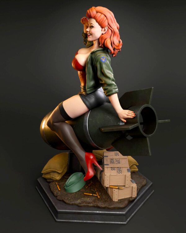 Air Force Girl Bombshell Resin Figure Unpainted 3D Printed Garage Kit - Pin Up Collectible