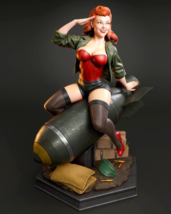 Air Force Girl Bombshell Resin Figure Unpainted 3D Printed Garage Kit - Pin Up Collectible