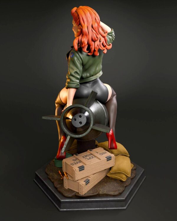 Air Force Girl Bombshell Resin Figure Unpainted 3D Printed Garage Kit - Pin Up Collectible