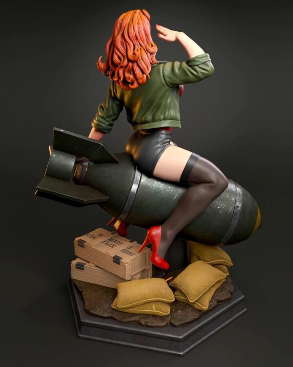 Air Force Girl Bombshell Resin Figure Unpainted 3D Printed Garage Kit - Pin Up Collectible