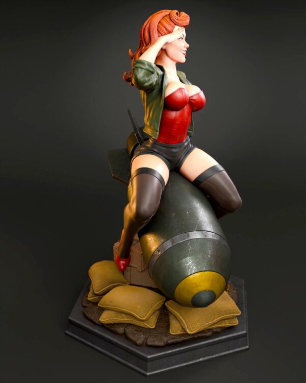 Air Force Girl Bombshell Resin Figure Unpainted 3D Printed Garage Kit - Pin Up Collectible