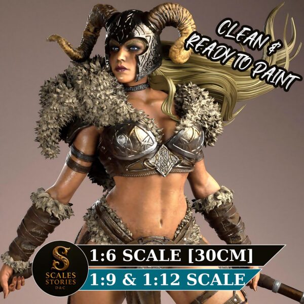 il_fullxfull.8038619324_lu4o.jpg Ragna Stormborn Resin Figure | Barbarian Warrior Collectible | Model Kit | Unpainted 3D Printed