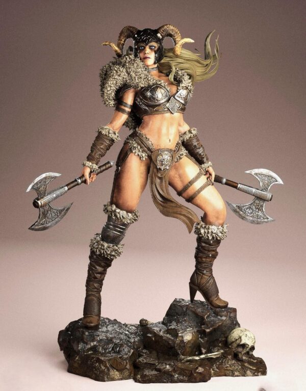 il_fullxfull.8038619732_4cys.jpg Ragna Stormborn Resin Figure | Barbarian Warrior Collectible | Model Kit | Unpainted 3D Printed