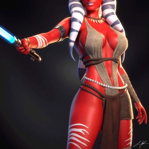 il_fullxfull.8041659376_96n0.jpg Red Alien Resin Figure - Unpainted 3D Printed Garage Kit - Fantasy Female Warrior Collectible