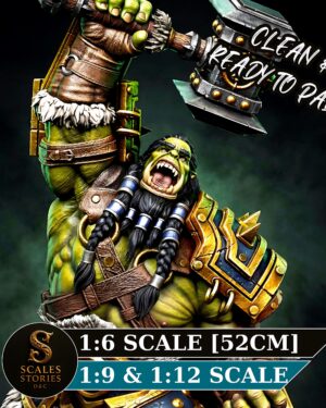 Orc Warrior Resin Figure - Unpainted 3D Printed Garage Kit - Fantasy Collectible