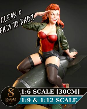il_fullxfull.8082451021_6e1e.jpg Air Force Girl Bombshell Resin Figure Unpainted 3D Printed Garage Kit - Pin Up Collectible