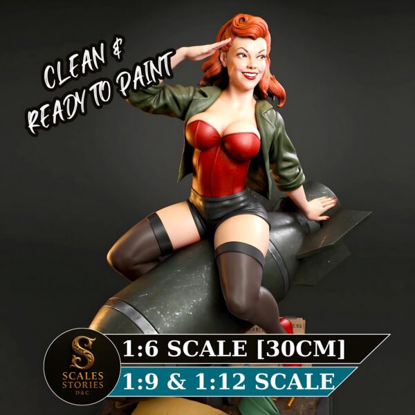 Air Force Girl Bombshell Resin Figure Unpainted 3D Printed Garage Kit - Pin Up Collectible