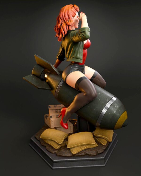 Air Force Girl Bombshell Resin Figure Unpainted 3D Printed Garage Kit - Pin Up Collectible