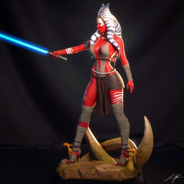 il_fullxfull.8089570059_b8a8.jpg Red Alien Resin Figure - Unpainted 3D Printed Garage Kit - Fantasy Female Warrior Collectible
