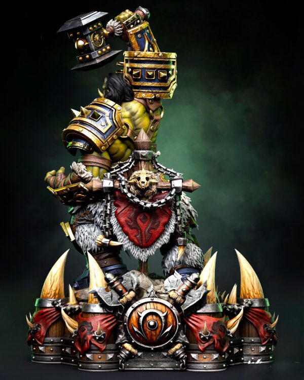 il_fullxfull.8089876605_jmj5.jpg Orc Warrior Resin Figure - Unpainted 3D Printed Garage Kit - Fantasy Collectible